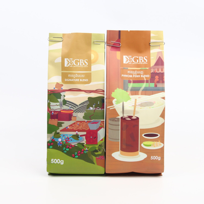 Gravure Printing Coffee Packaging Bags 180 microns Aluminum Foil  Bag