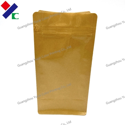 Biodegradable Stand Up Zip Lock Kraft Paper Bag With Window Snack Packaging