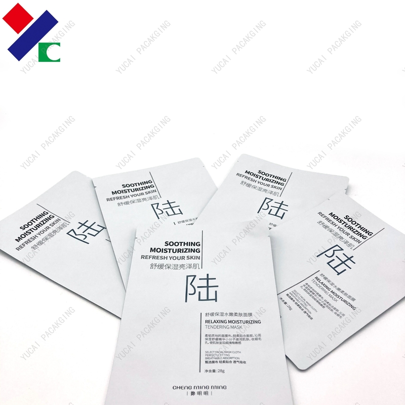Non Dust Custom Printed Three Side Seal Pouch Aluminum Foil Mask Packaging